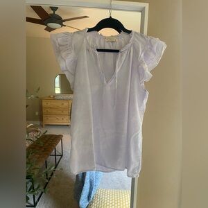 Stark X Lavender Ruffle Sleeve Top